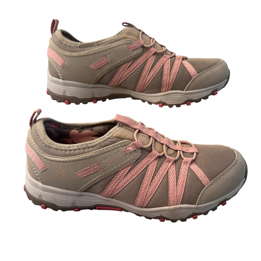 Skechers Seager Hiker Womens Shoes‎ Taupe Pink Bungee Slip On 158049 Sz 8